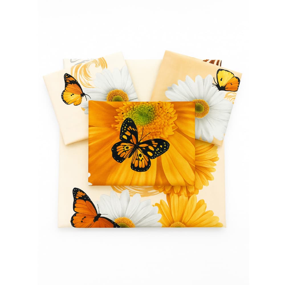 Juego de sábanas diseño de Mariposas 200 cm x 240 cm B&C - Miniatura 1