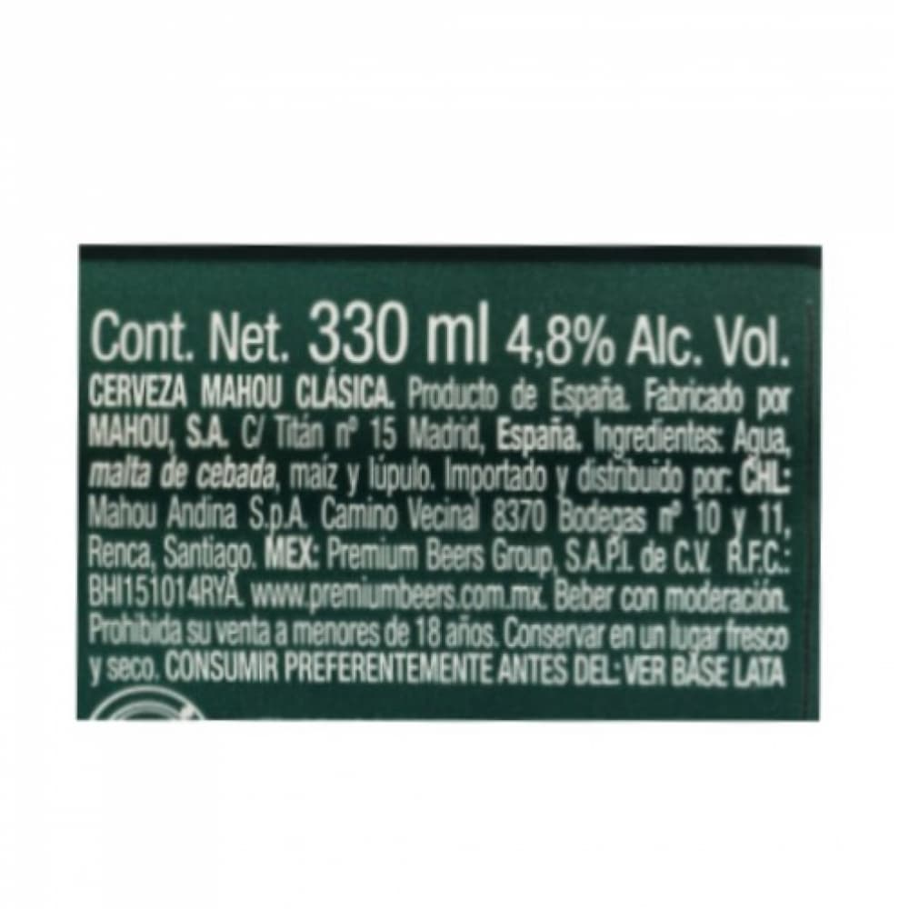 Cerveza clásica Mahou (12 x 330 ml) - Miniatura 3