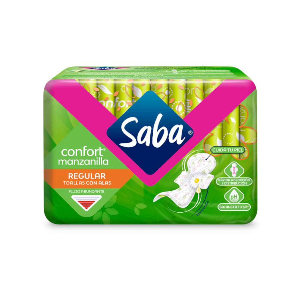 Almohadillas sanitarias regular con alas Saba (10 U) - Imagen 1