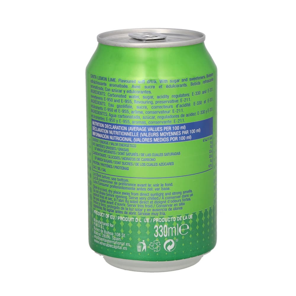 Refresco gaseado de limón y lima Santa (330 ml) - Miniatura 2