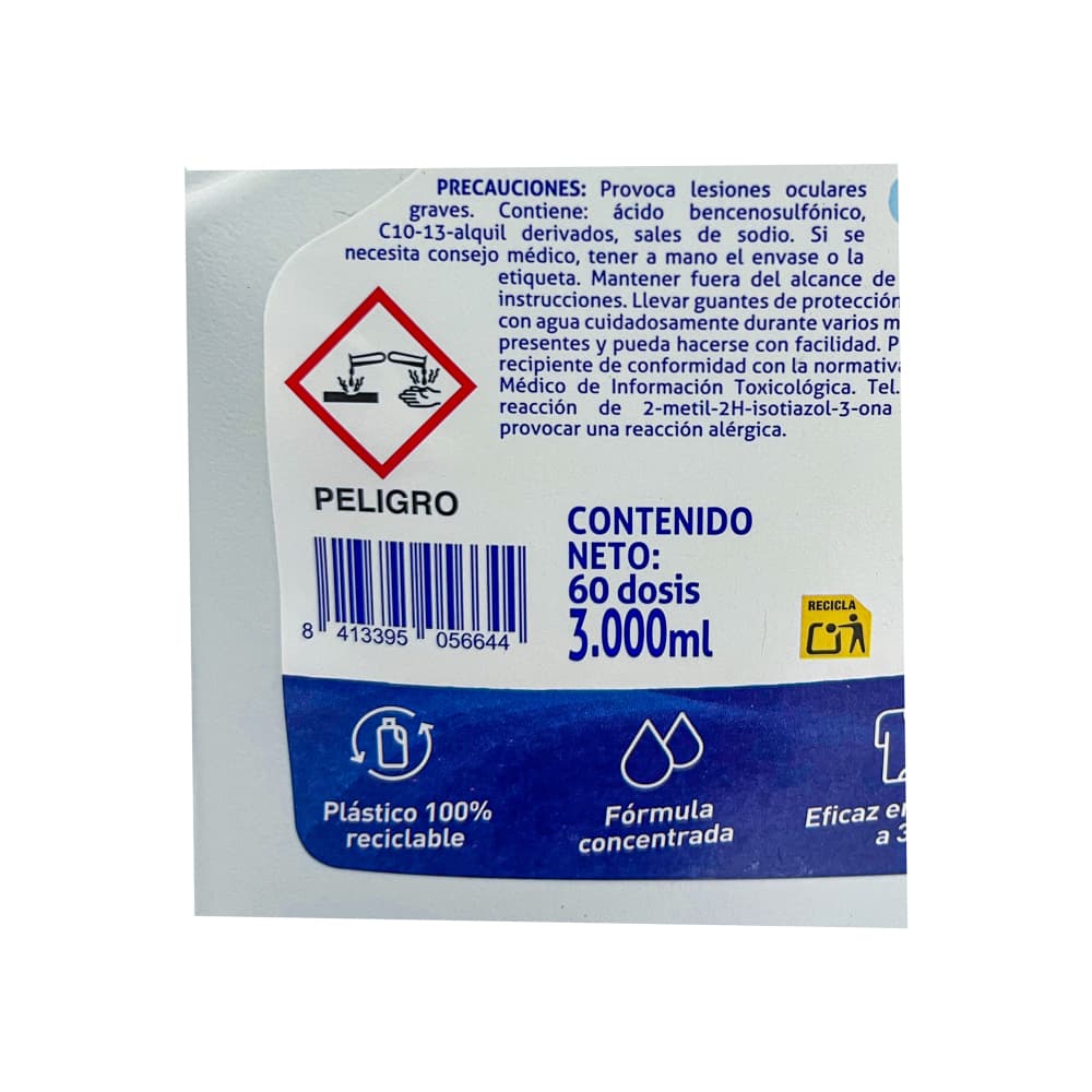 Detergente universal para ropa frescor gel Detersolín (3 L) - Miniatura 3