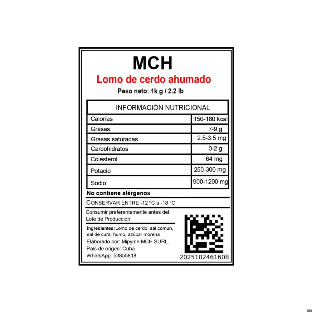 Lomo de cerdo ahumado MCH (3 x 1 kg / 2.2 lb) - Miniatura 2