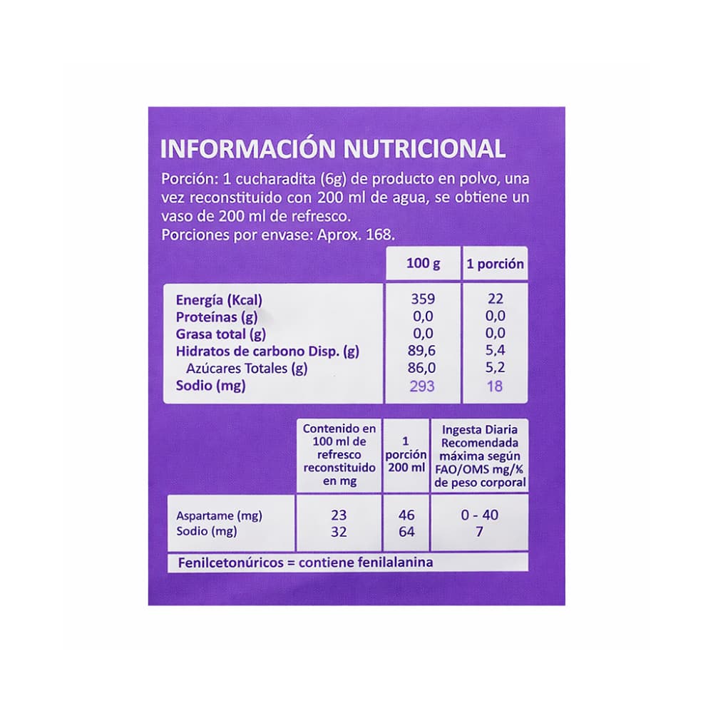 Refresco caribeño 33 sabor melón calameño Macro Food (1 kg / 2.2 lb) - Miniatura 3