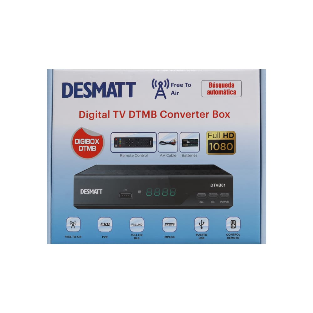 Caja decodificadora de televisión digital DTMB Full HD Desmatt DTVB01 - Miniatura 2