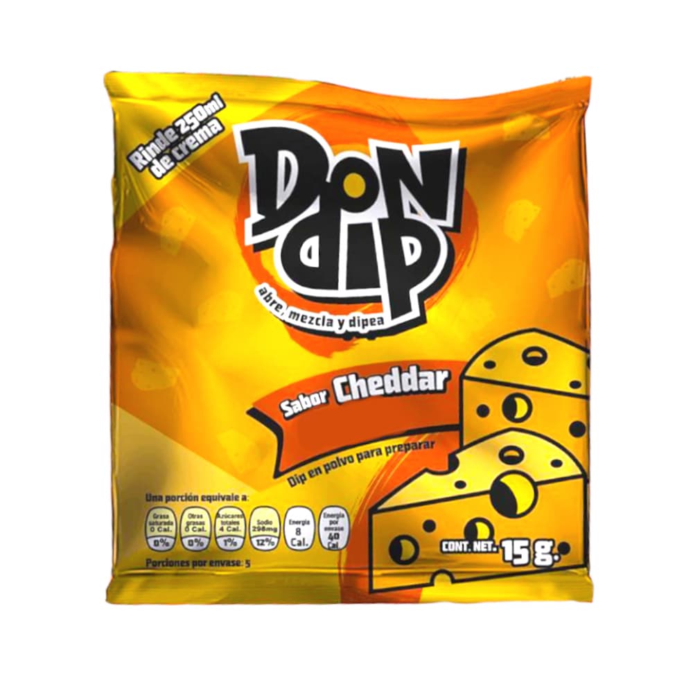 Polvo para preparar aderezo instantáneo sabor queso Don Dip (15 g) - Imagen 1