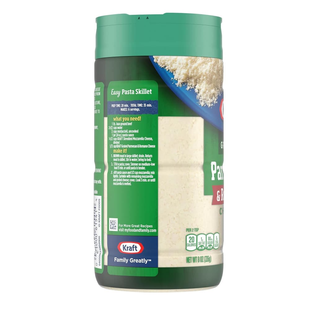 Queso 100% parmesano y romano rallado Kraft (226 g / 8 oz) - Miniatura 3