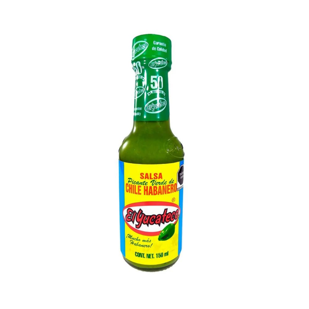 Salsa picante verde de chile habanero El Yucateco (150 ml) - Imagen 1