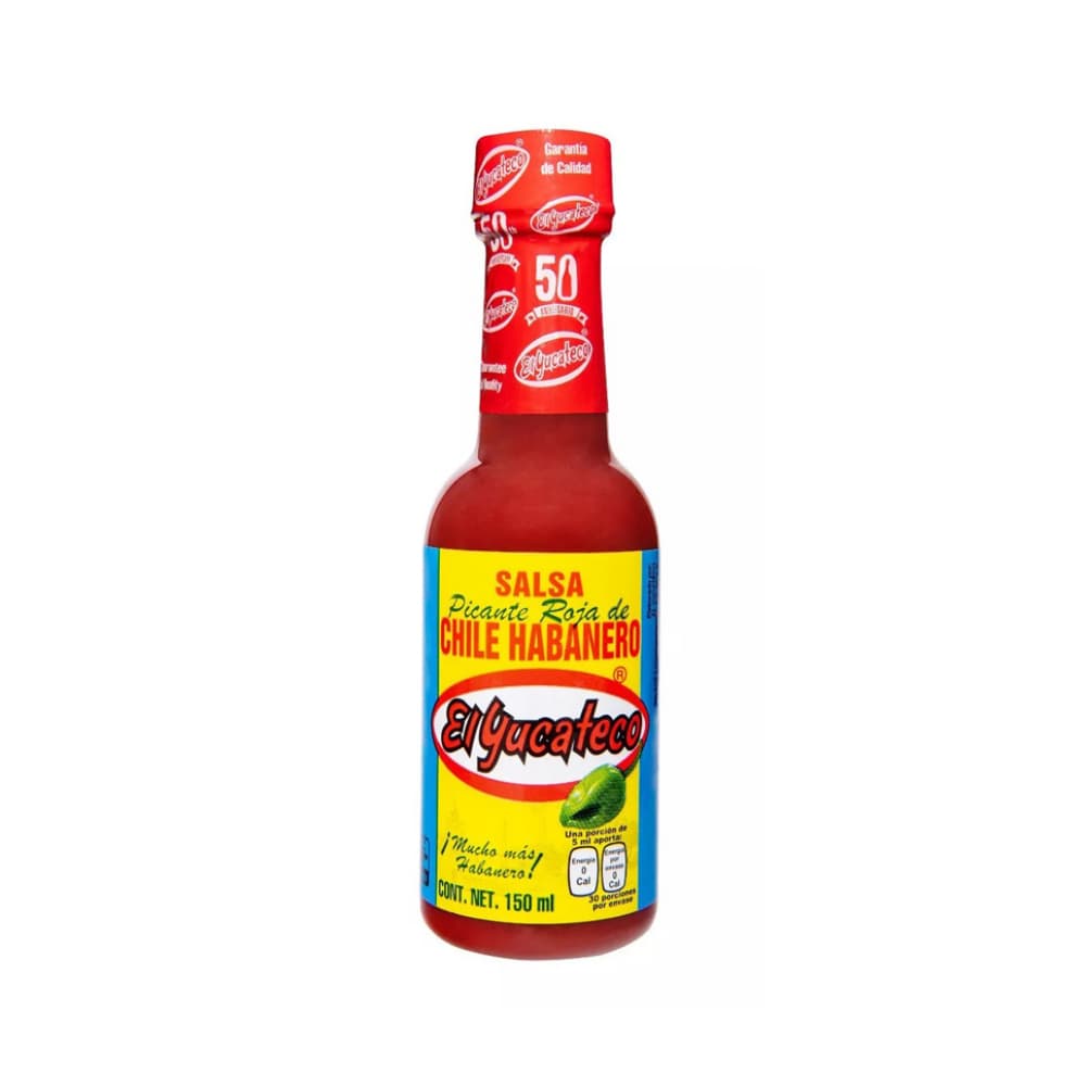 Salsa picante roja de chile habanero El Yucateco (150 ml) - Imagen 1