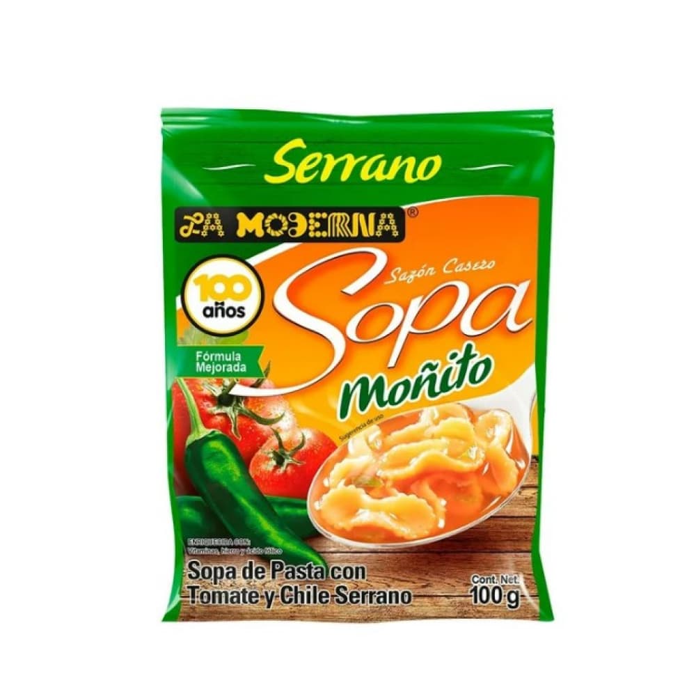 Sopa Moñito con chile Serrano con sazón casero La Moderna (100 g / 3.53 oz) - Miniatura 1