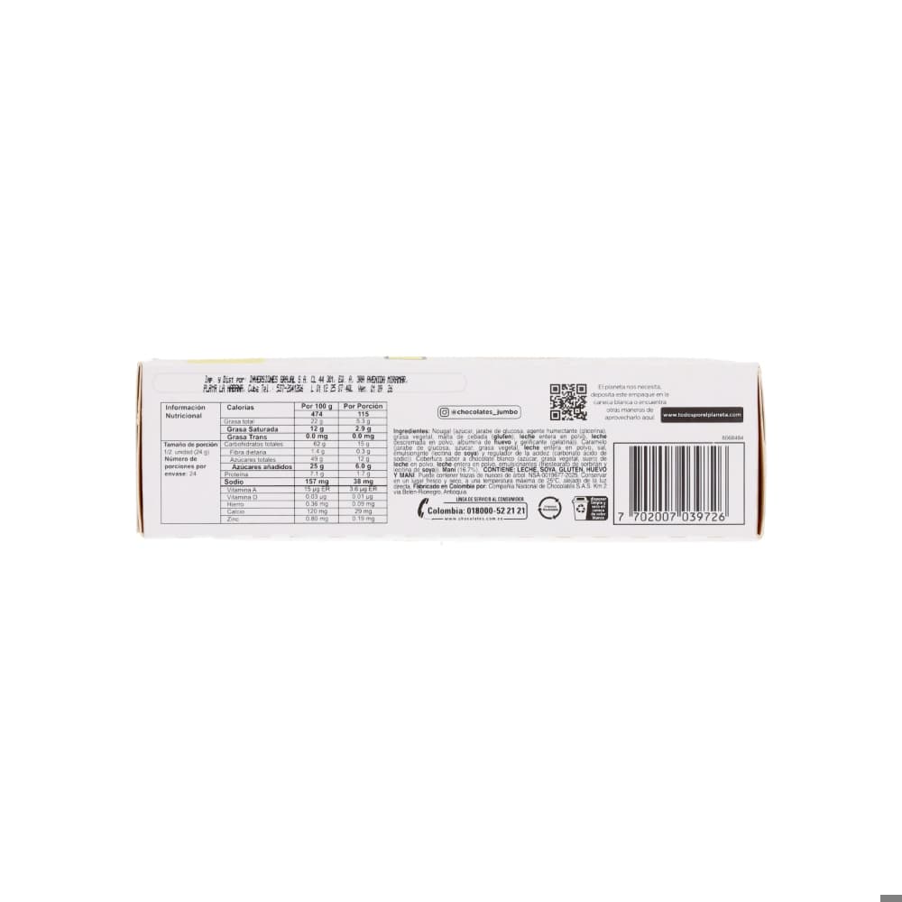 Barra de caramelo y maní con cobertura de chocolate blanco Flow Jumbo (576 g / 1.26 lb) - Miniatura 3