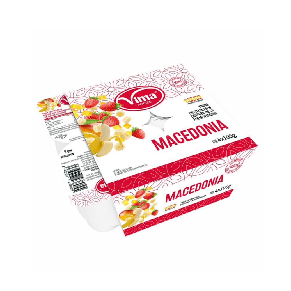 Yogurt pasteurizado de macedonia Vima Foods (4 x 100 g / 3.52 oz) - Miniatura 1