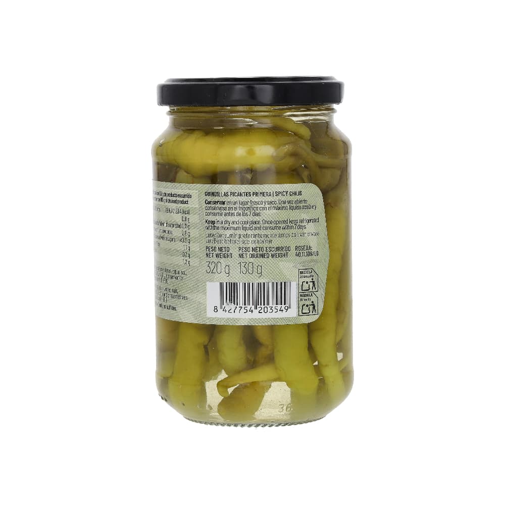Guindillas picantes en vinagre primera calidad La Huerta de al Lado (320 g / 11.29 oz) - Miniatura 3