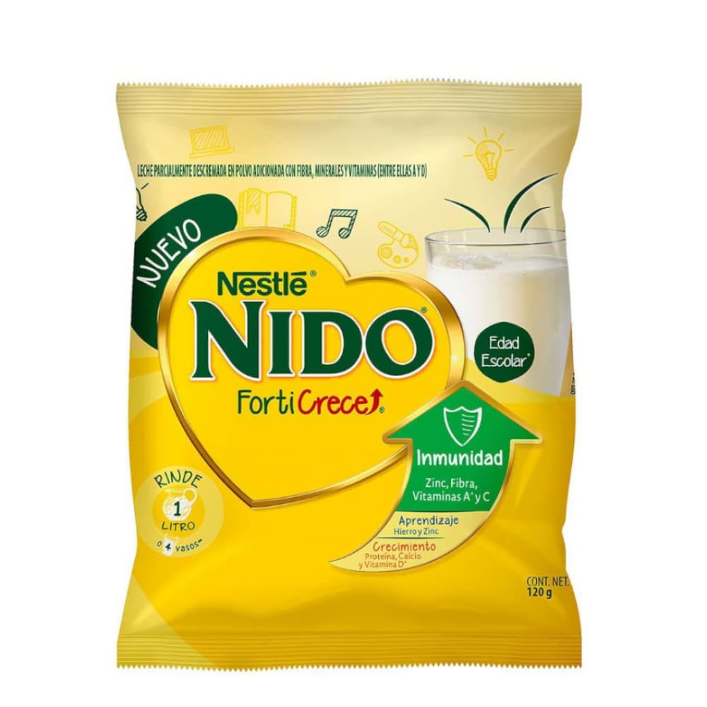 Leche en polvo parcialmente descremada acondicionada con fibra, minerales y vitaminas Nestlé (120 g / 4.23 oz) - Imagen 1