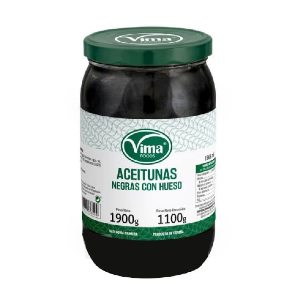 Aceitunas negras con hueso Vima Foods (1.9 Kg / 4.18 lb) - Imagen 1
