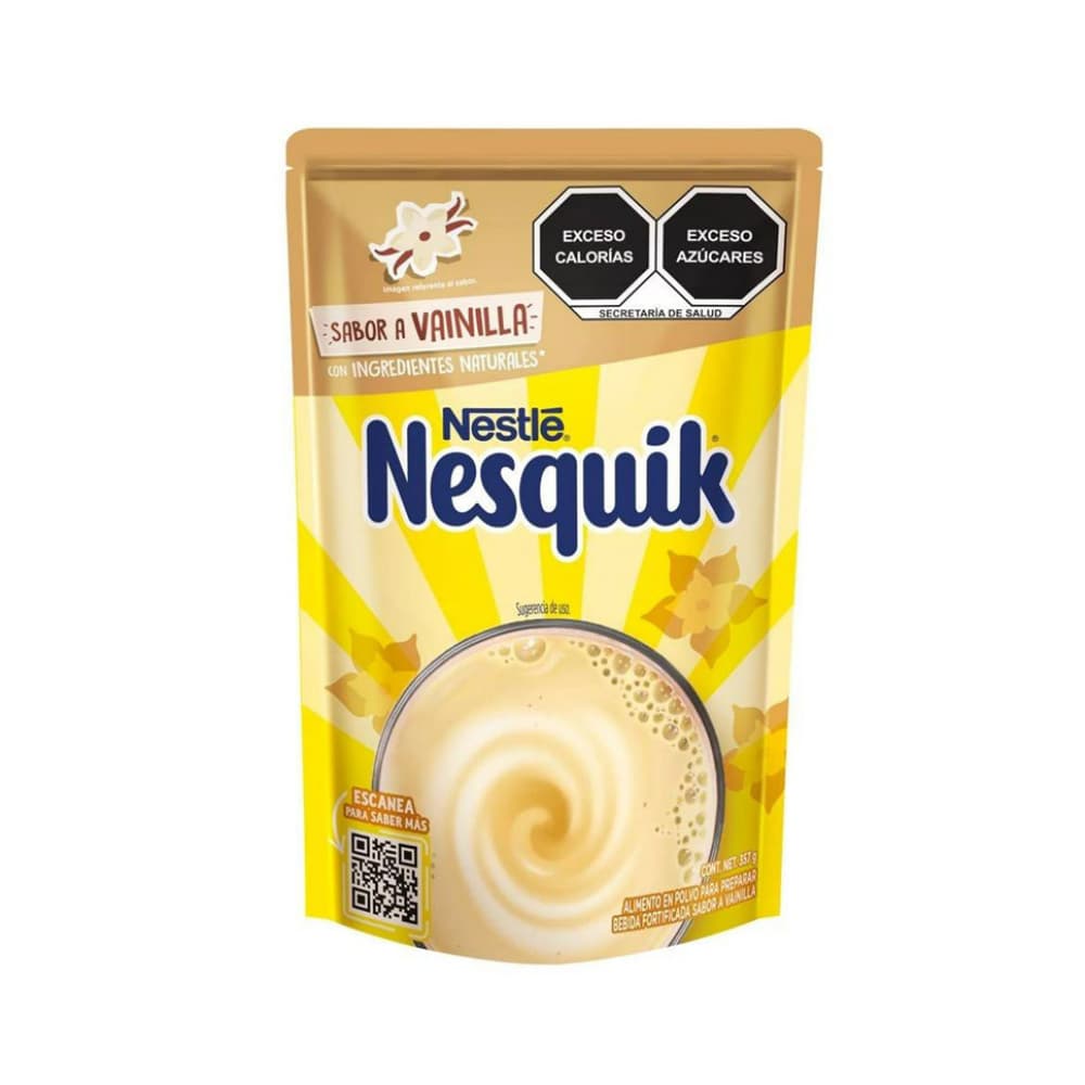 Alimento en polvo para preparar bebida fortificada sabor vainilla Nesquik Nestlé (357 g / 12.59 oz) - Imagen 1
