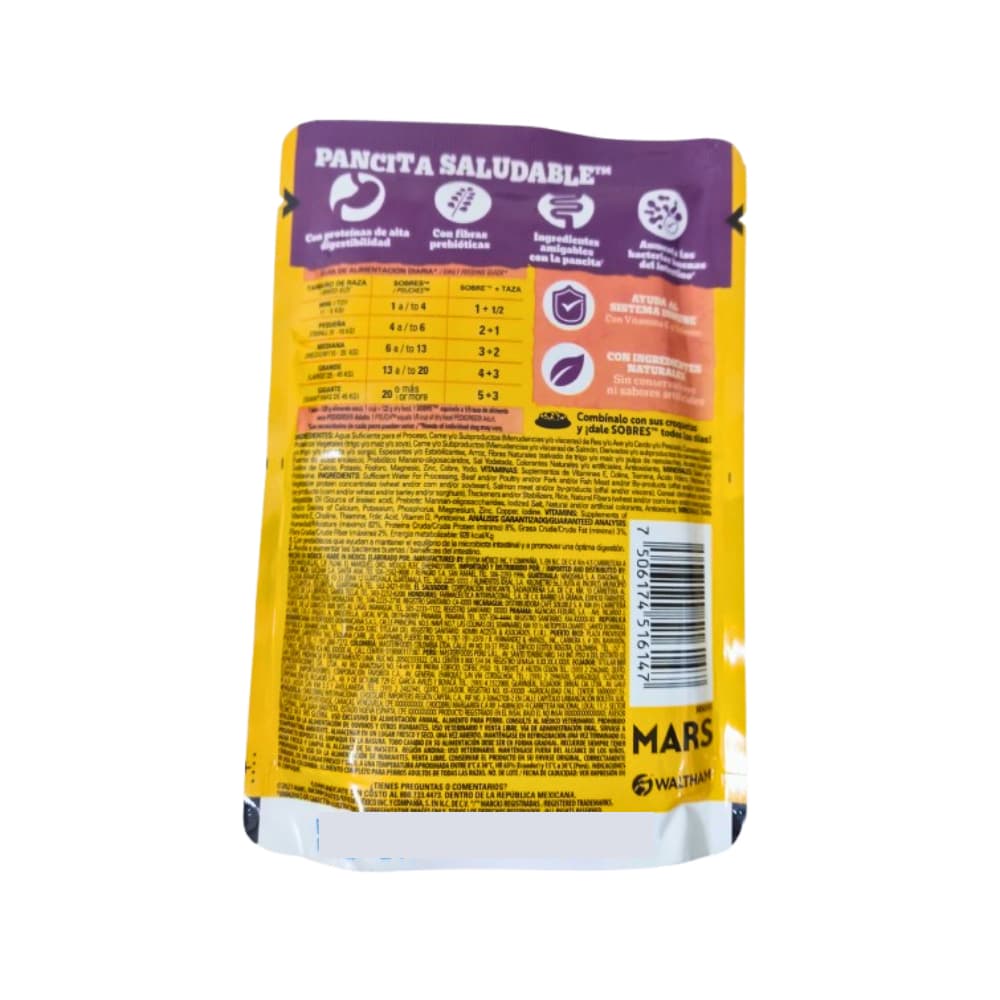 Alimento para perros adultos de todas las razas salmón y arroz integral Pancita Saludable Pedigree (100 g / 3.52 oz) - Miniatura 3