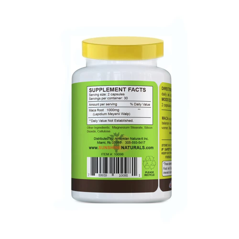 Raiz de maca 1000 mg Sunshine Natural (60 cápsulas) - Miniatura 2