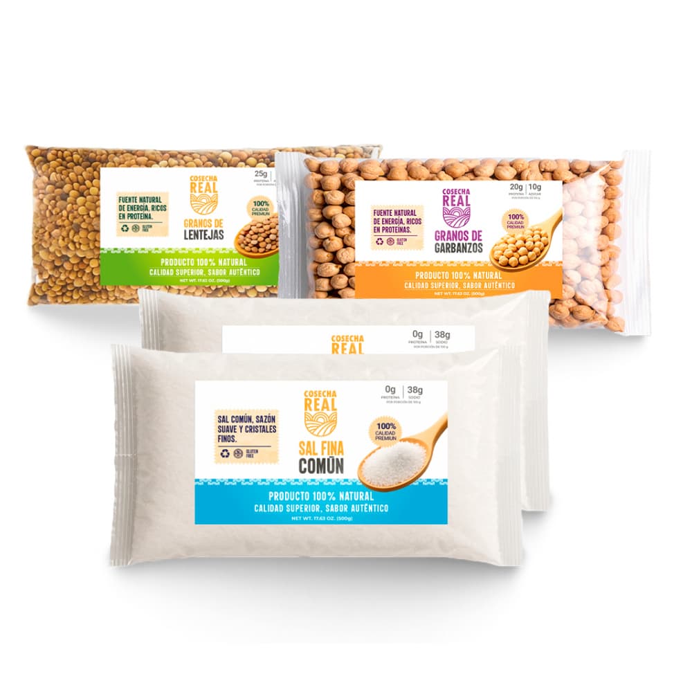 Combo todo en uno Cosecha Real #2: Sal fina común + Frijoles negros + Frijoles colorados - Imagen 1