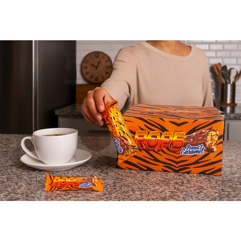 Barras de chocolate con cacahuetes y caramelo Rops (24 x 18 g) - Miniatura 3