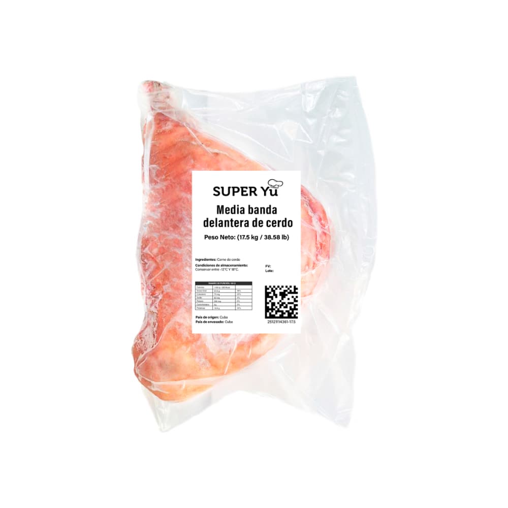 Media banda delantera de cerdo Super Yu (17.5 kg / 38.58 lb) - Miniatura 2