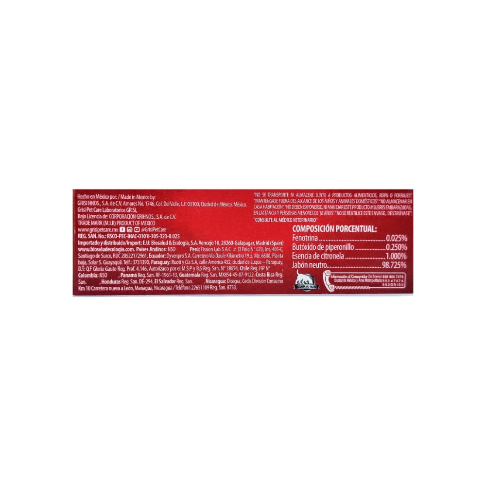 Jabón antipulgas PPT Grisi Pet Care (100 g / 3.5 oz) - Miniatura 4