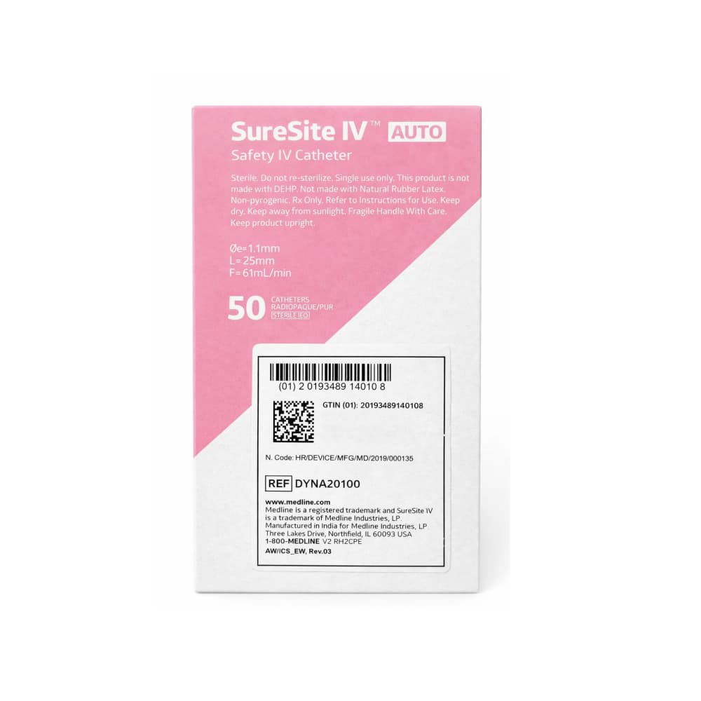 Catéter de inserción intravenosa 20G x 1" Medline SureSite IV - Miniatura 3