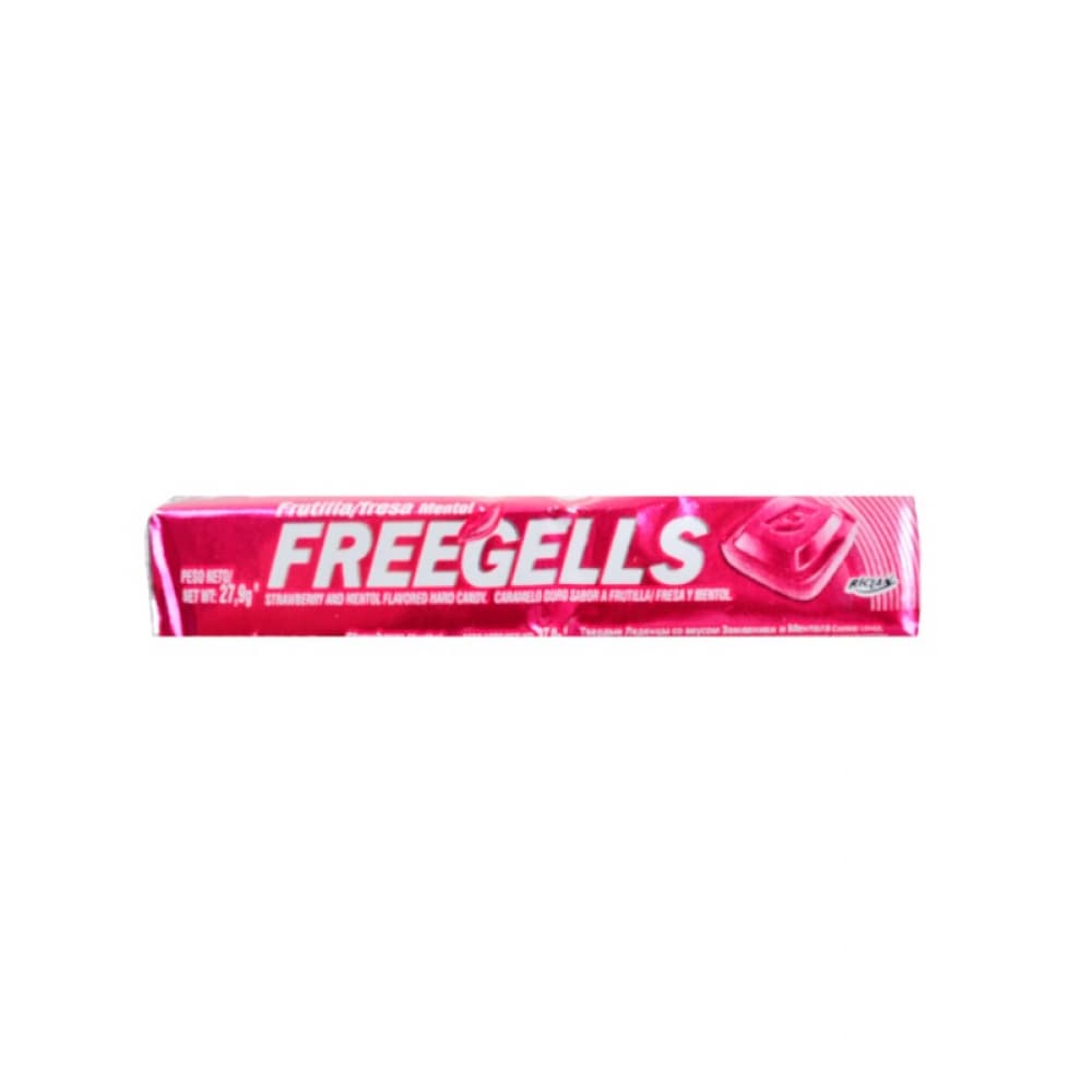 Caramelo duro sabor a fresa y mentol Freegells (27.9 g) - Miniatura 1