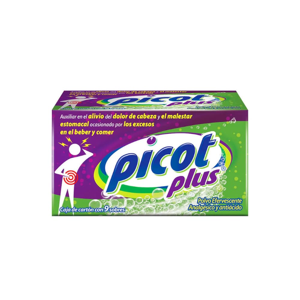 Picot Plus. Bicarbonato de sodio 2.4850 g + Ácido tartárico 0.2165 g + Ácido cítrico 1.9485 g (9 U) - Miniatura 1