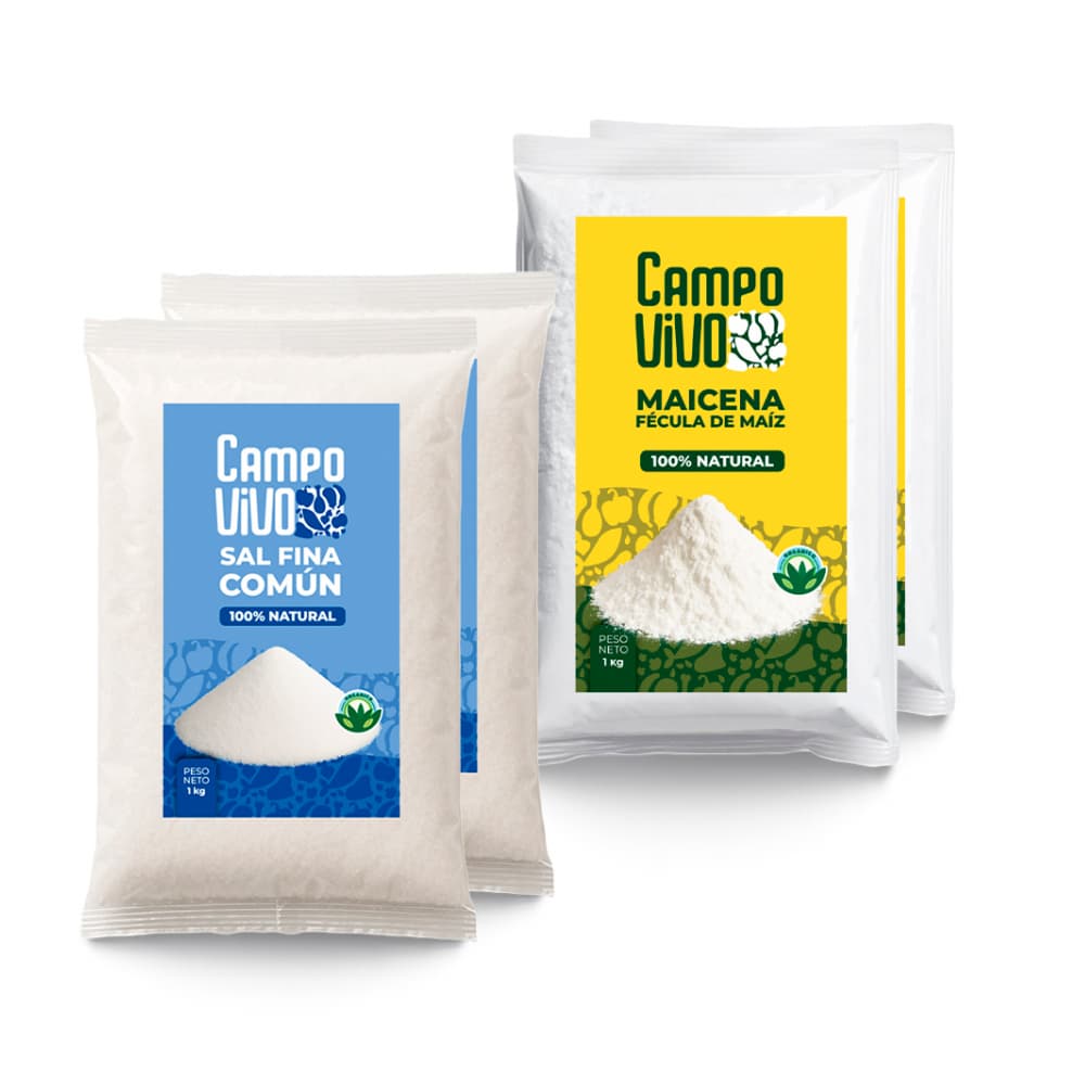 Combo de grano y sazón Campo Vivo #5: Sal fina común + Maicena - Imagen 1