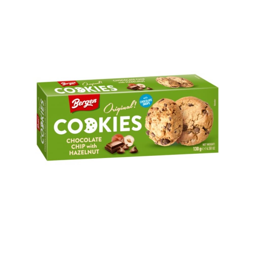 Galletas con chips de chocolate y avellanas Bergen (130 g / 4.58 oz) - Imagen 1