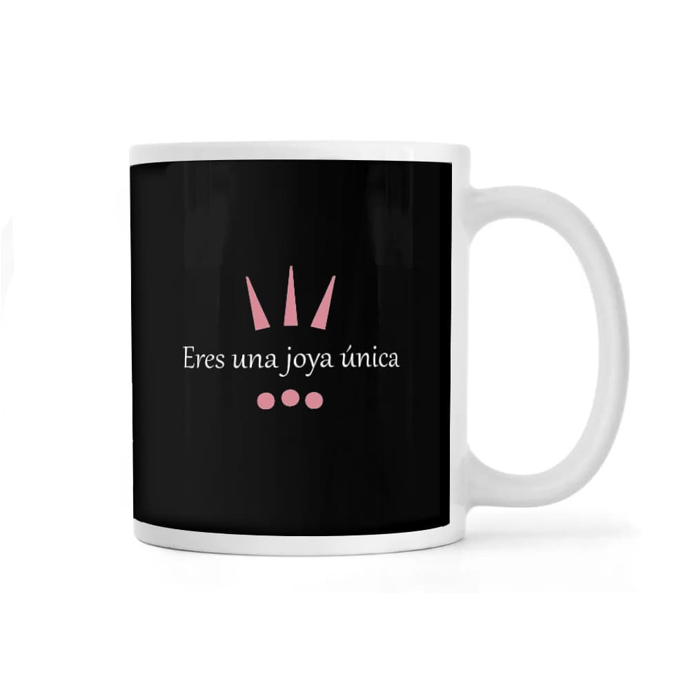 Jarra de cerámica blanca de 330 ml con frase impresa Nunca dejes de brillar Échale - Miniatura 2