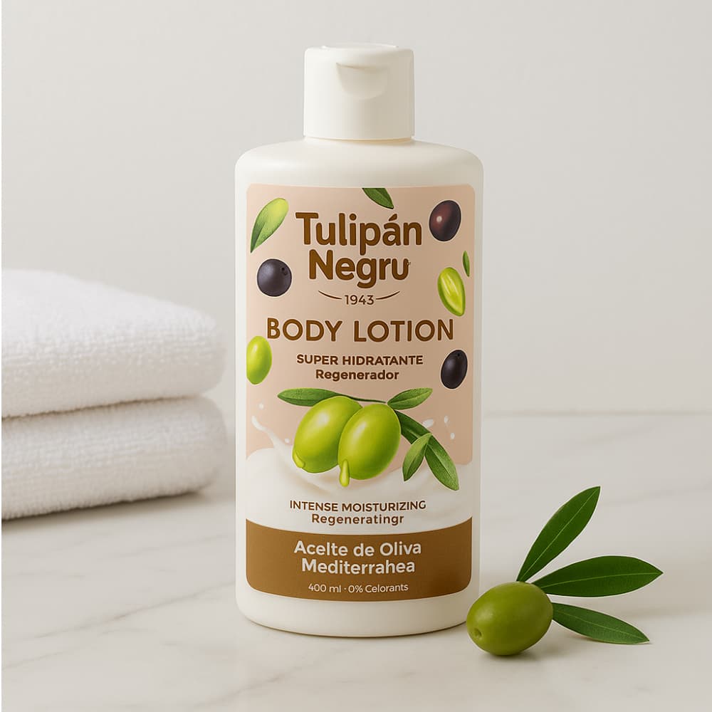 Crema corporal de aceite de oliva Tulipán Negro (400 ml) - Miniatura 4
