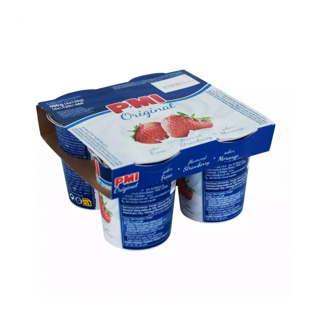 Yogurt sabor fresa Original PMI (4 x 120 g / 4.23 oz) - Miniatura 1