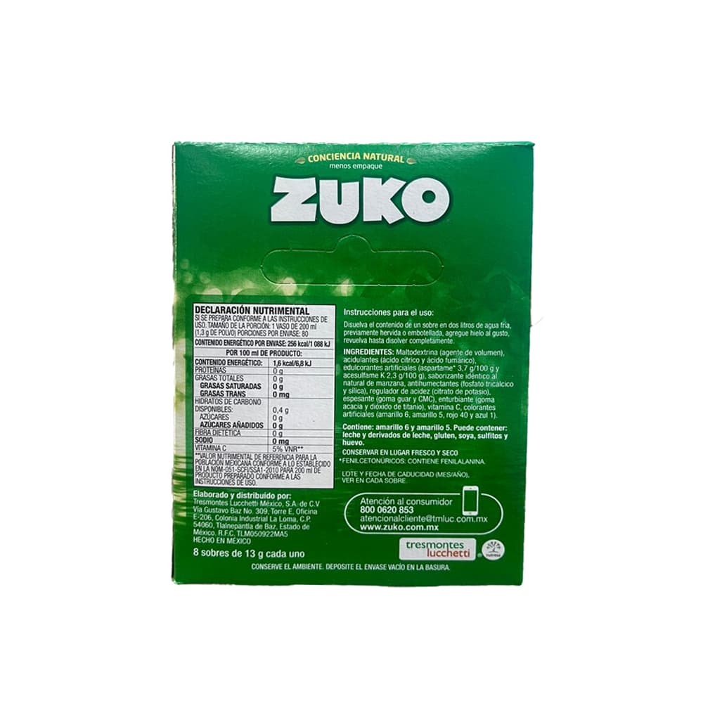 Refresco instantáneo sabor manzana Zuko (104 g / 3.67 oz) - Miniatura 2