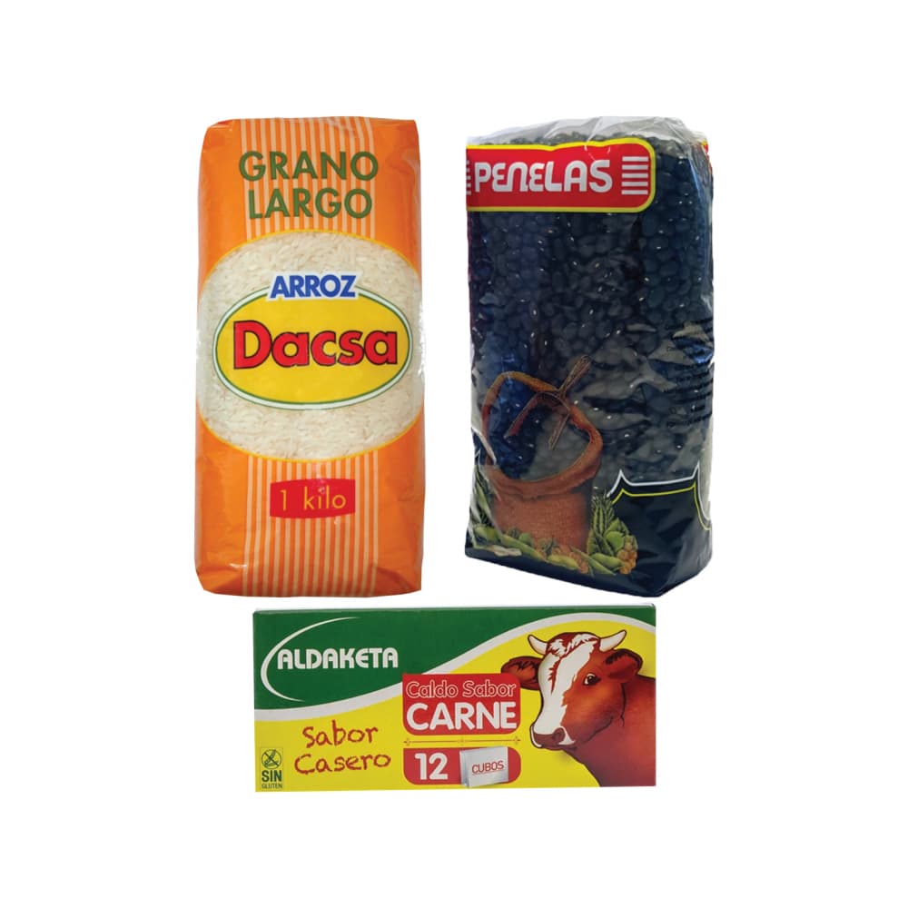 Arroz largo + Frijol negro + Caldo sabor carne - Miniatura 2