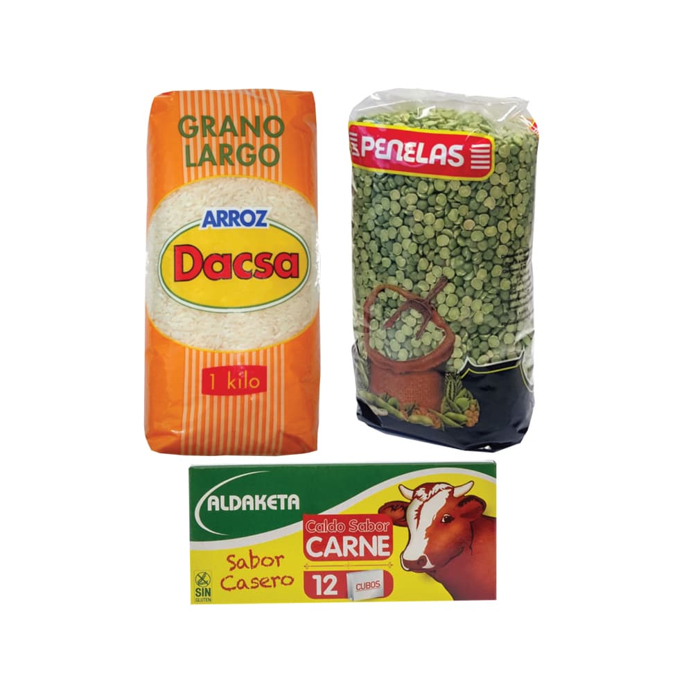 Arroz largo + Chícharos verdes partidos + Caldo sabor carne - Miniatura 2