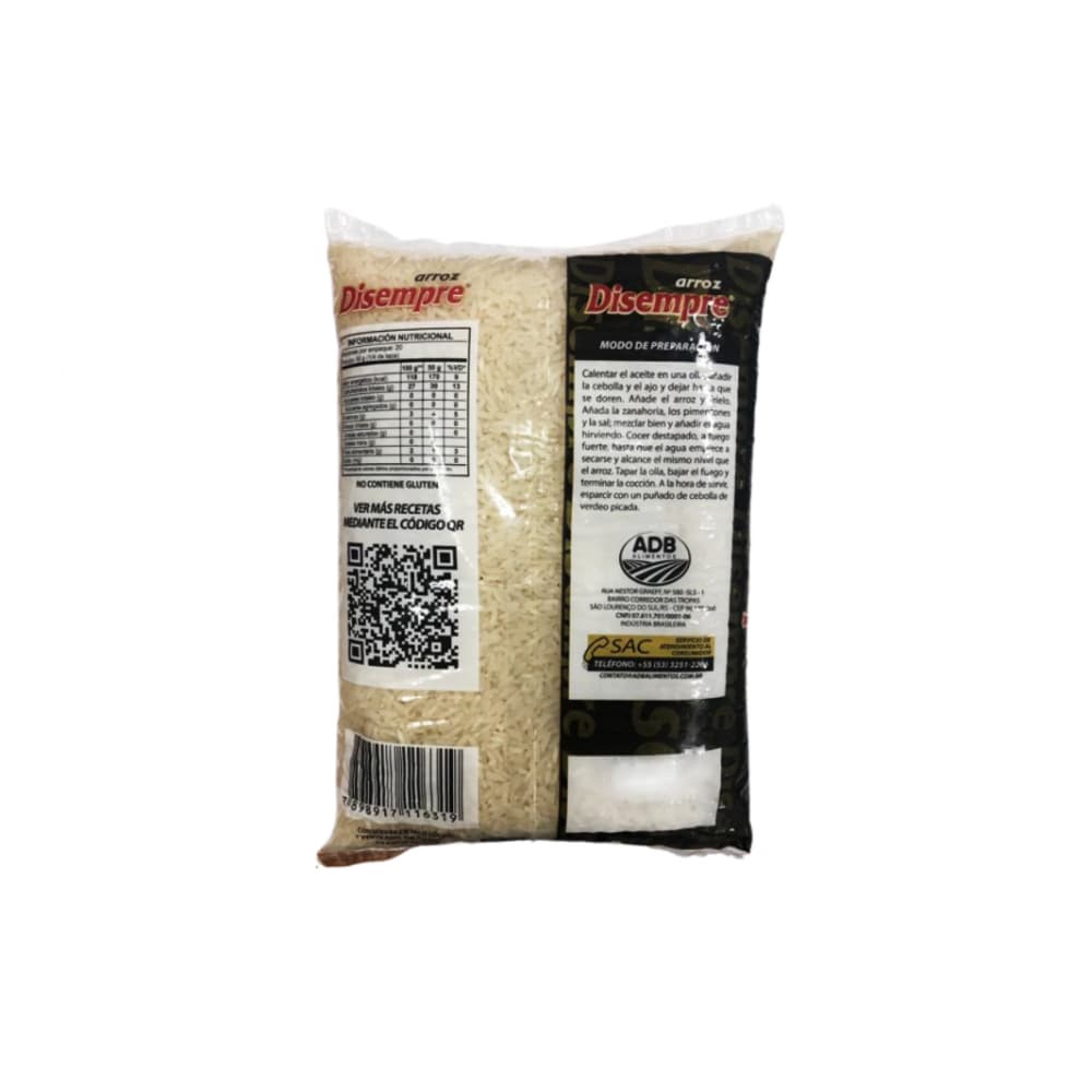 Arroz grano largo Disempre (1 kg / 2.2 lb) - Miniatura 2