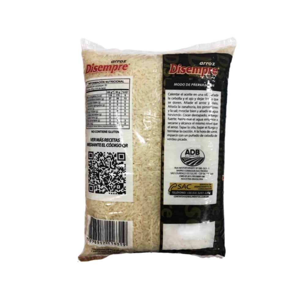 Arroz grano largo Disempre (6 x 1 kg / 2.2 lb) - Miniatura 3