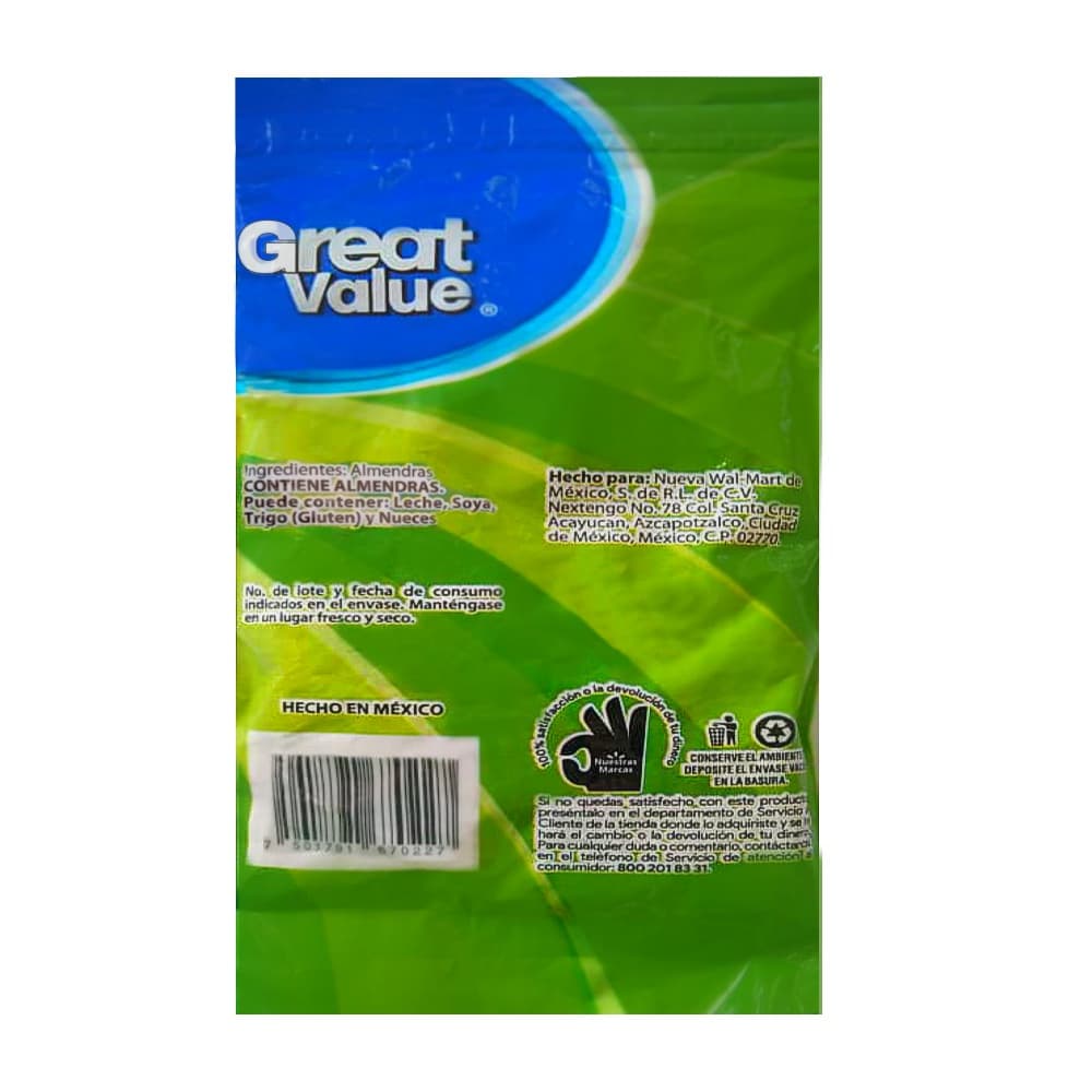 Almendras Great Value (100 g / 3.5 oz) - Miniatura 2