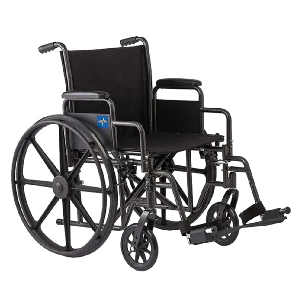 Silla de ruedas manual para adultos 18" con reposapiés abatible Medline - Miniatura 1