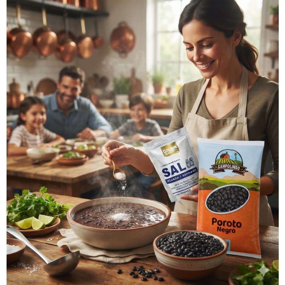 Sal marina yodada y refinada Golden Selection (400 g / 14.1 oz) + Frijoles negros Campo Lindo (500 g / 1.1 lb) - Miniatura 4