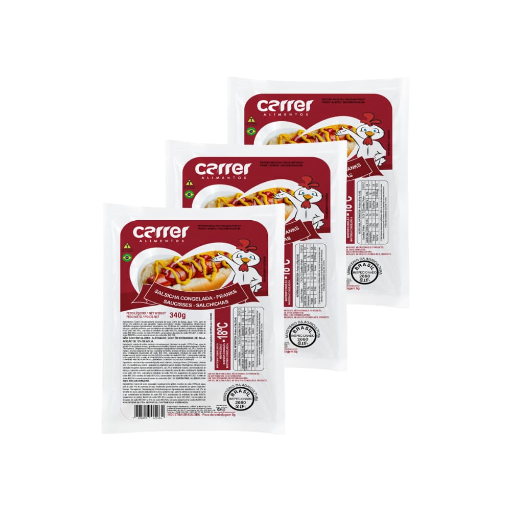 Salchichas de pollo Carrer (3 x 340g / 12 oz) - Imagen 1