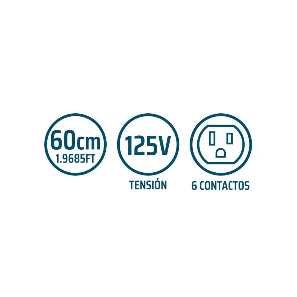 Regleta eléctrica de 6 contactos Troen - Miniatura 3