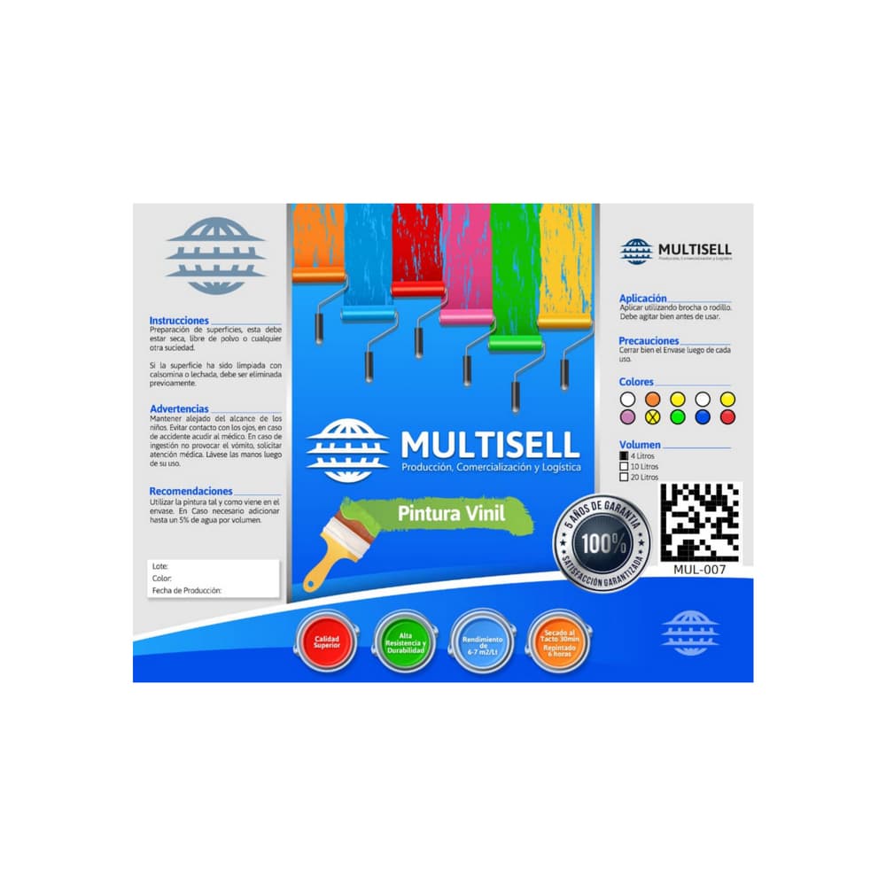 Pintura vinil color marfil Multisell (4 L) - Miniatura 2