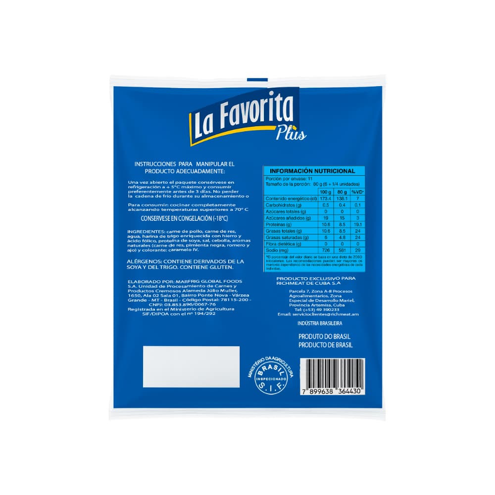 Albóndigas mixtas de pollo y res La Favorita Plus (900 g / 1.98 lb) - Miniatura 3