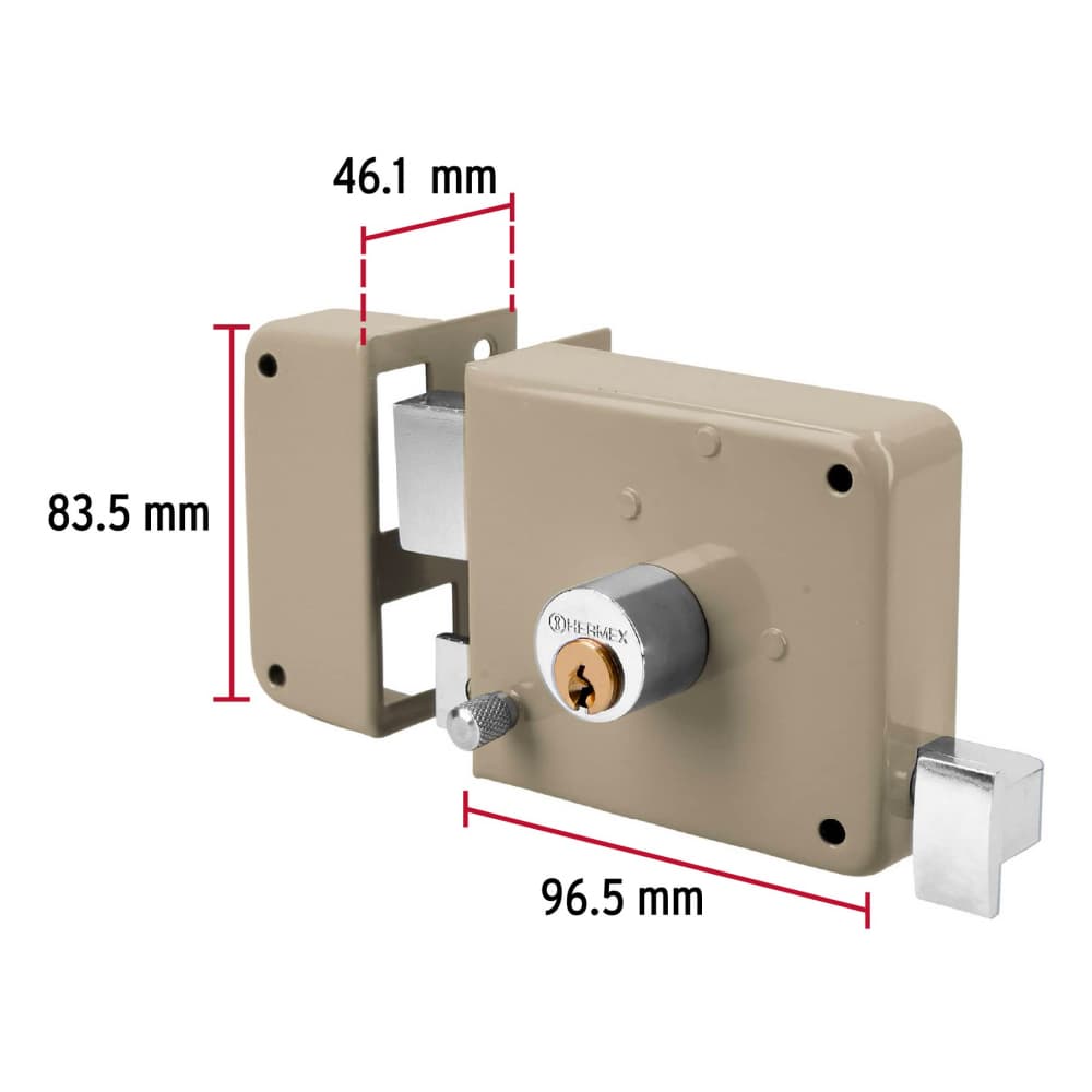 Cerradura sobreponer izquierda clásica Hermex CS-70I - Miniatura 2