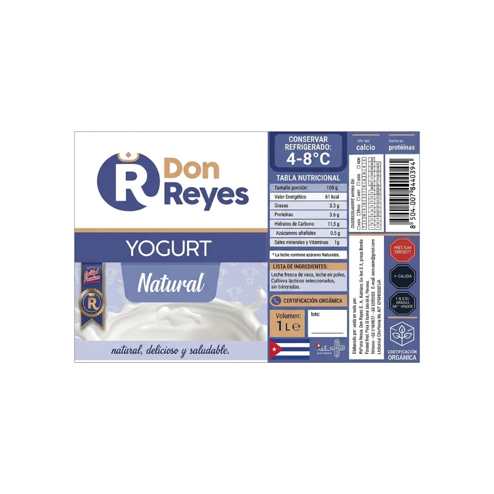 Yogurt natural Don Reyes (1 L) - Miniatura 3