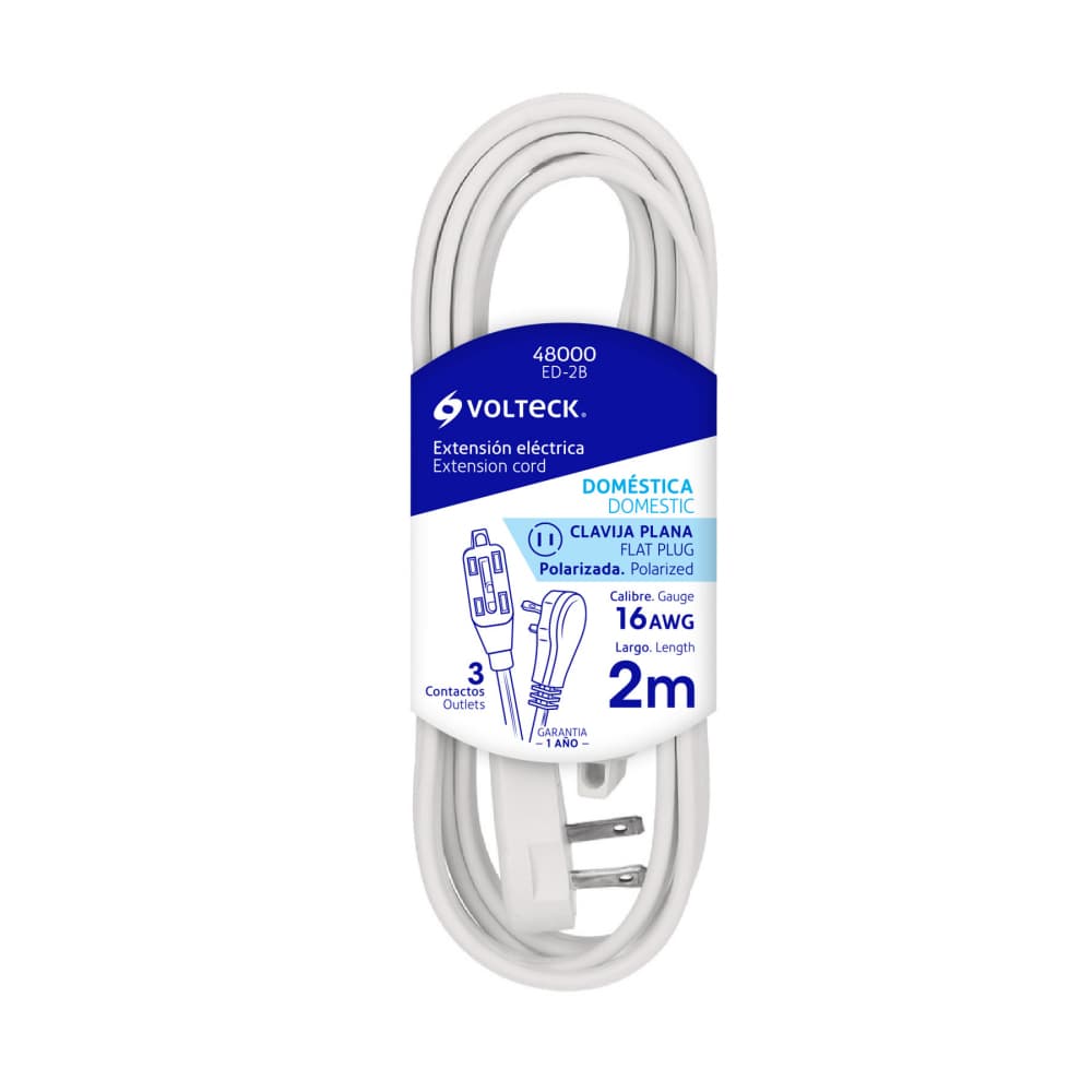 Extensión eléctrica de 2m Volteck 48000 - Imagen 1