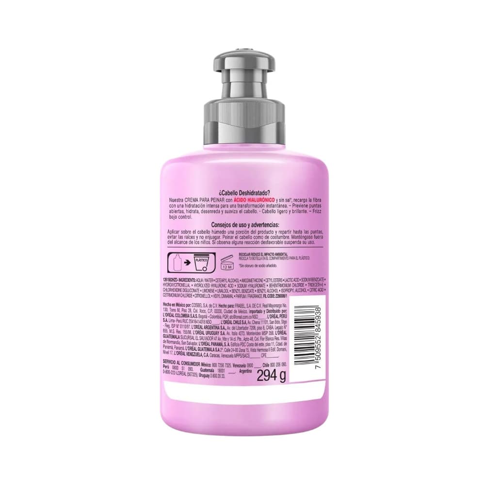Crema para peinar hidra hialurónico L'Oréal Elvive (300 ml) - Miniatura 2