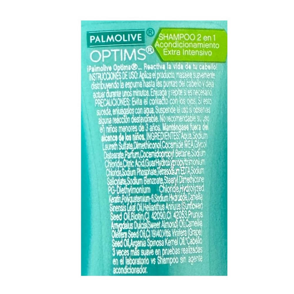 Champú 2 en 1 acondicionamiento extra intensivo Palmolive Optims (60 ml) - Miniatura 3